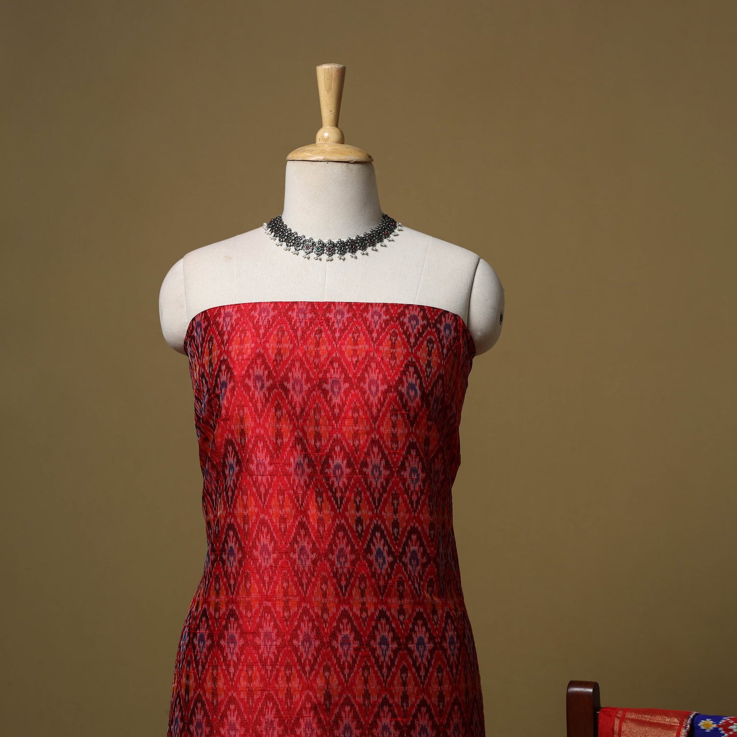 Handloom mulberry silk pochampally ikat 2pc unstitched