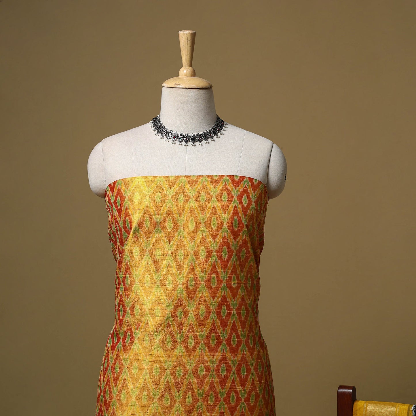 Handloom mulberry silk pochampally ikat 2pc unstitched