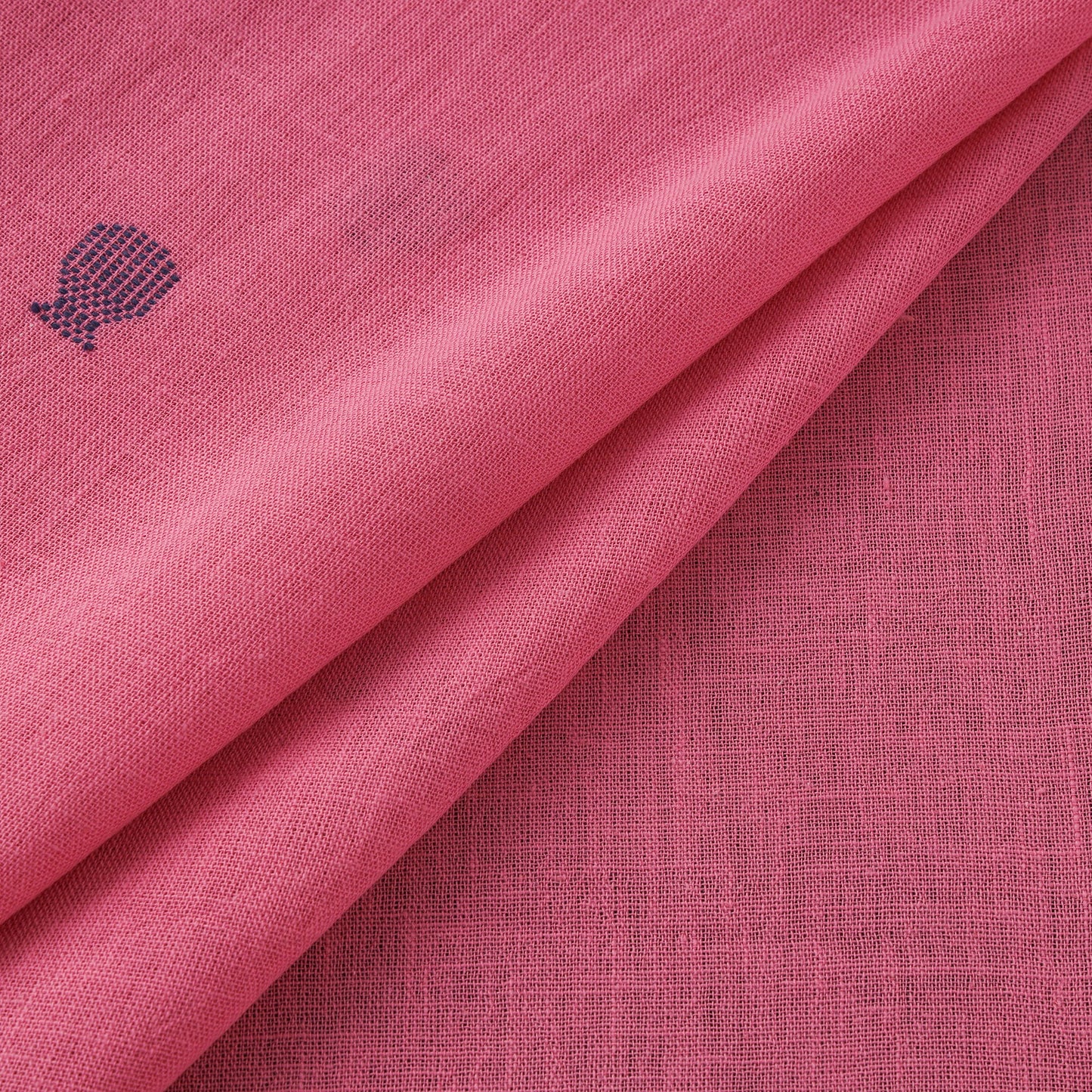 Handloom organic buti kala cotton fabric 01 - handcrafted