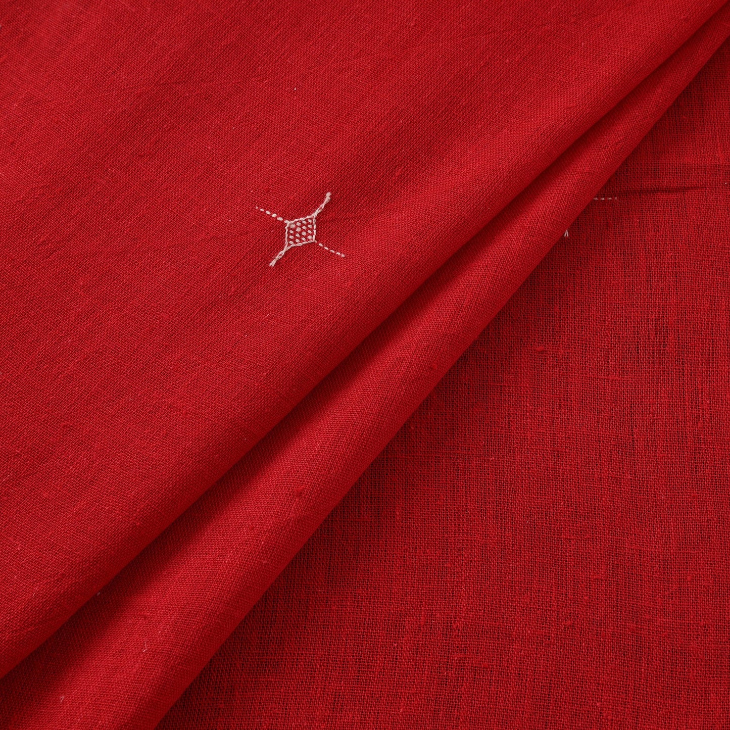 Handloom organic buti kala cotton fabric 02 - handcrafted