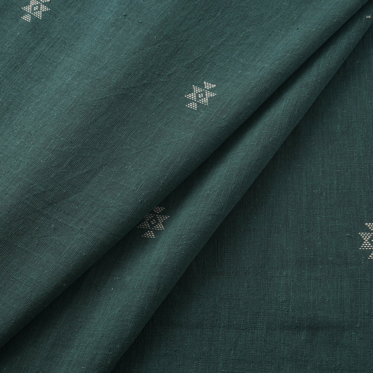 Handloom organic buti kala cotton fabric 06 - handcrafted