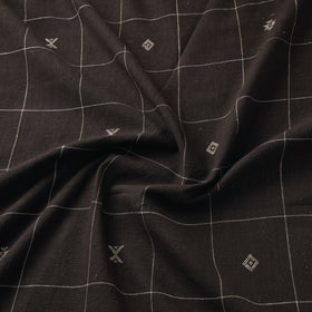 Handloom organic buti kala cotton fabric 07 - handcrafted