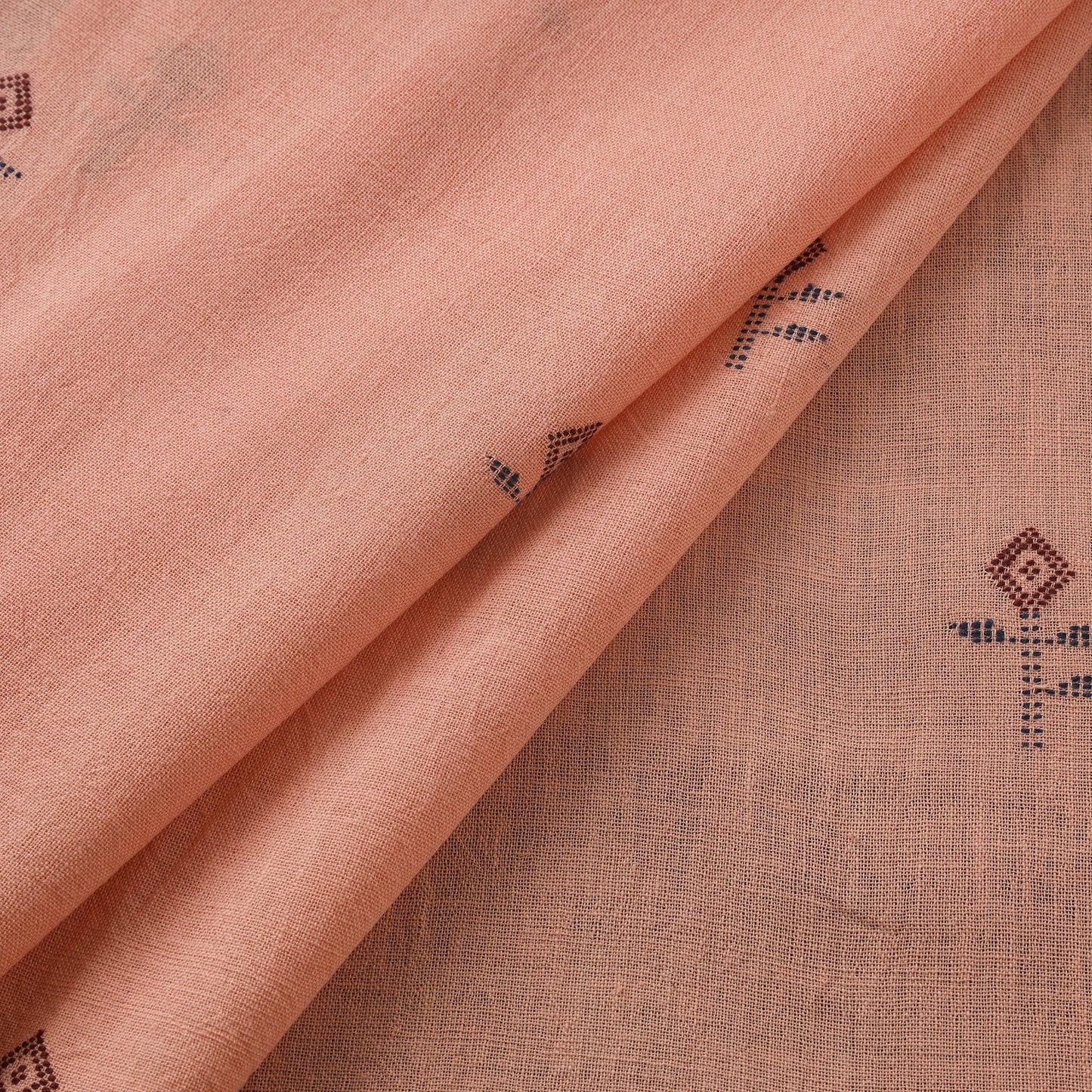 Handloom organic buti kala cotton fabric 09 - handcrafted