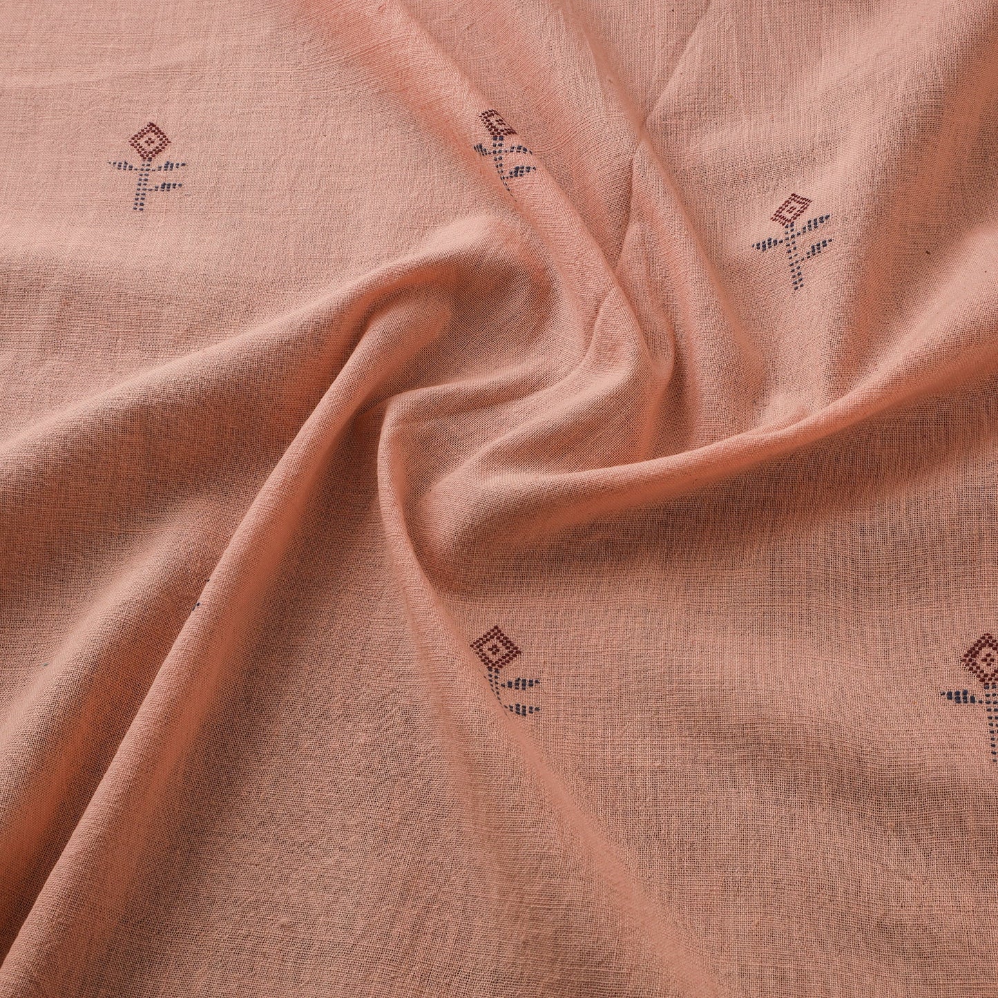 Handloom organic buti kala cotton fabric 09 - handcrafted