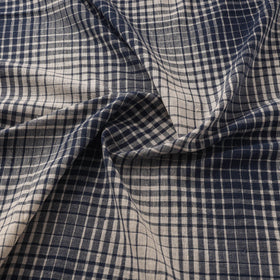 Handloom organic checks kala cotton fabric 10 - handcrafted