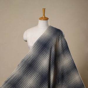 Handloom organic checks kala cotton fabric 10 - handcrafted
