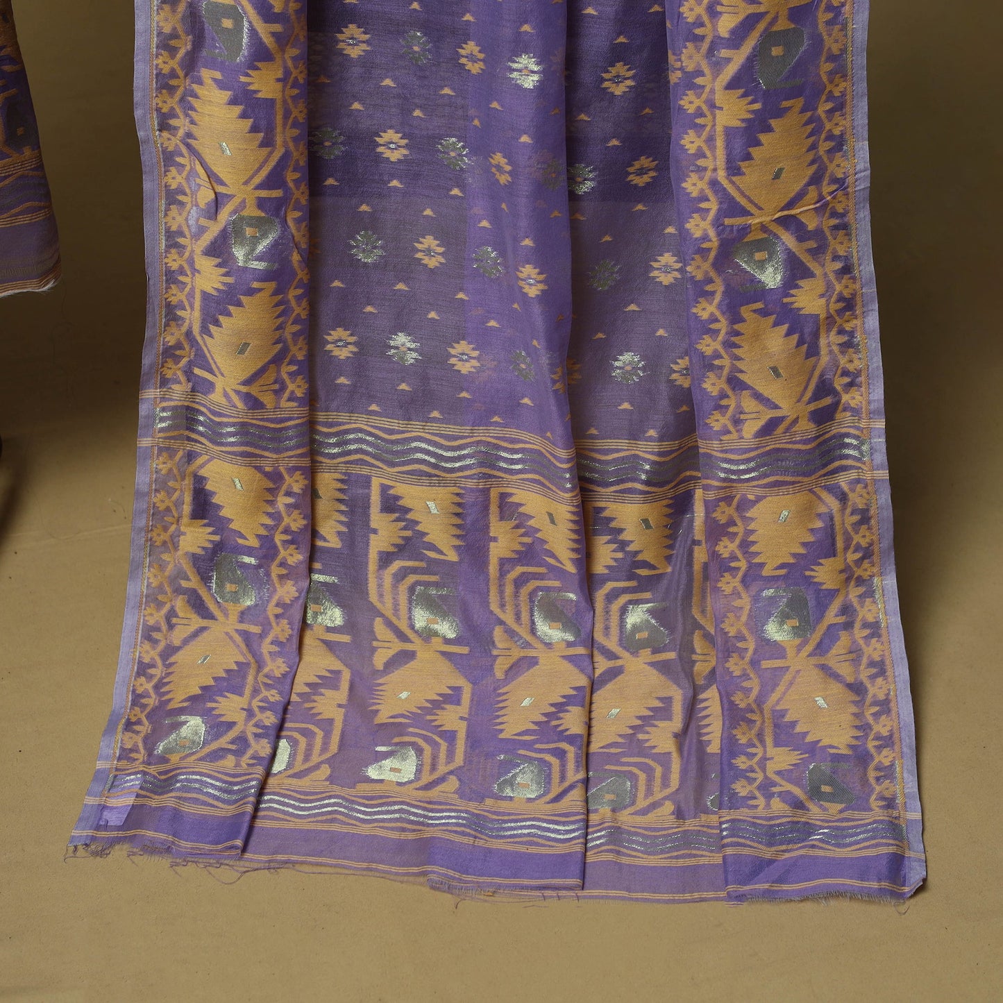 Handloom phulia jamdani silk cotton 2pc unstitched dress