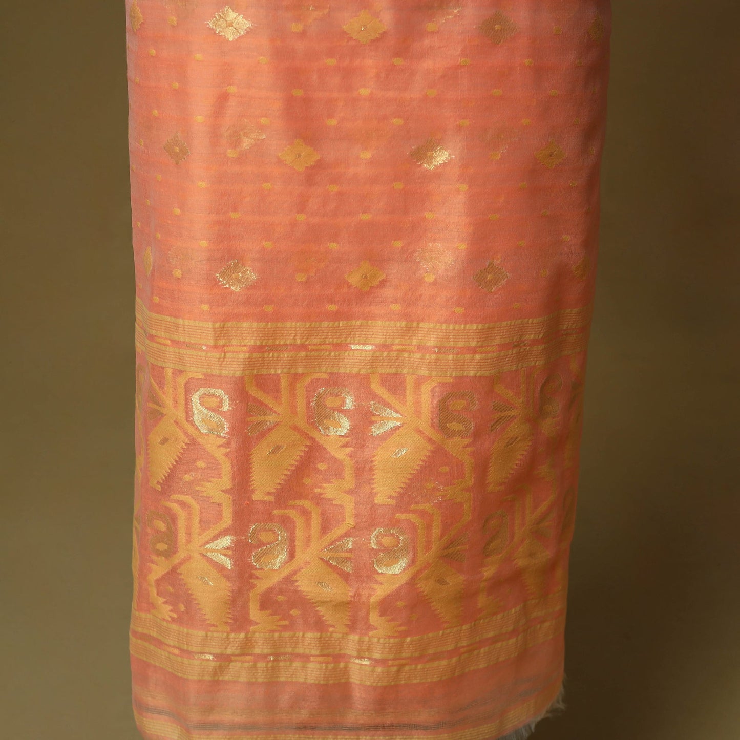 Handloom phulia jamdani silk cotton 2pc unstitched dress