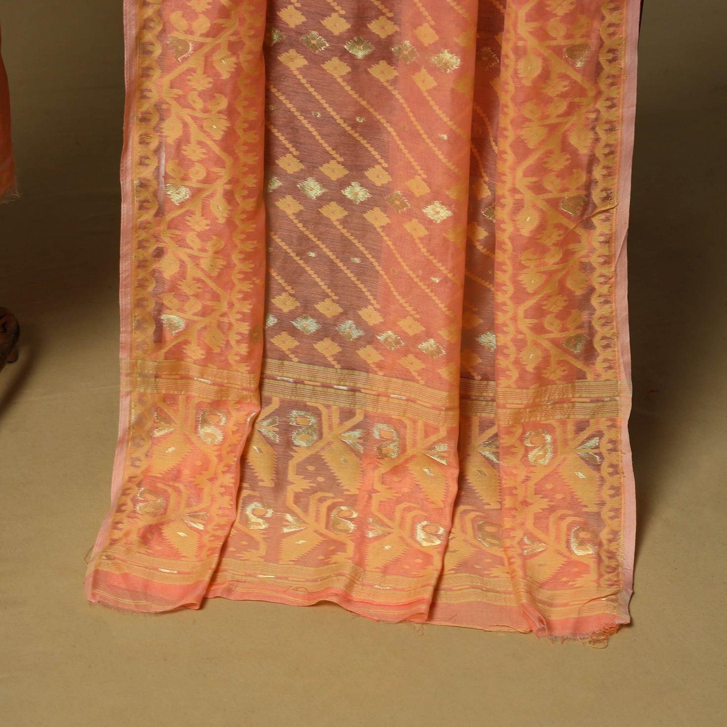 Handloom phulia jamdani silk cotton 2pc unstitched dress