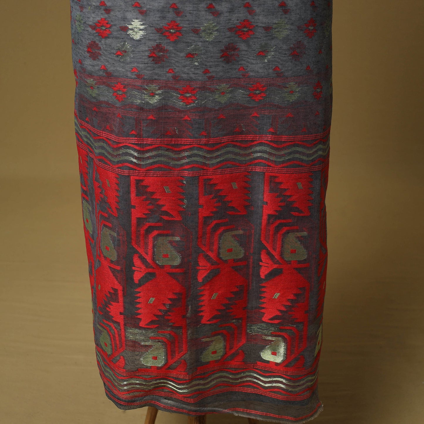 Handloom phulia jamdani silk cotton 2pc unstitched dress