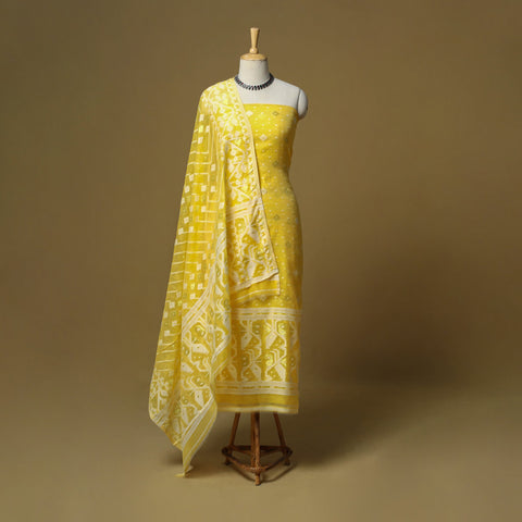 Handloom phulia jamdani silk cotton 2pc unstitched dress