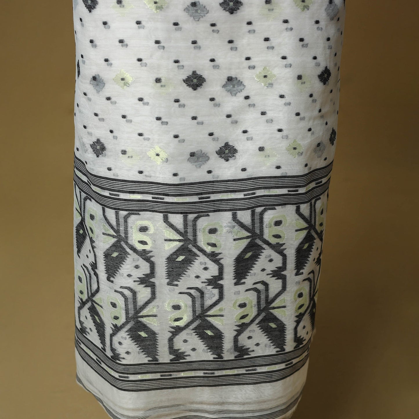 Handloom phulia jamdani silk cotton 2pc unstitched dress