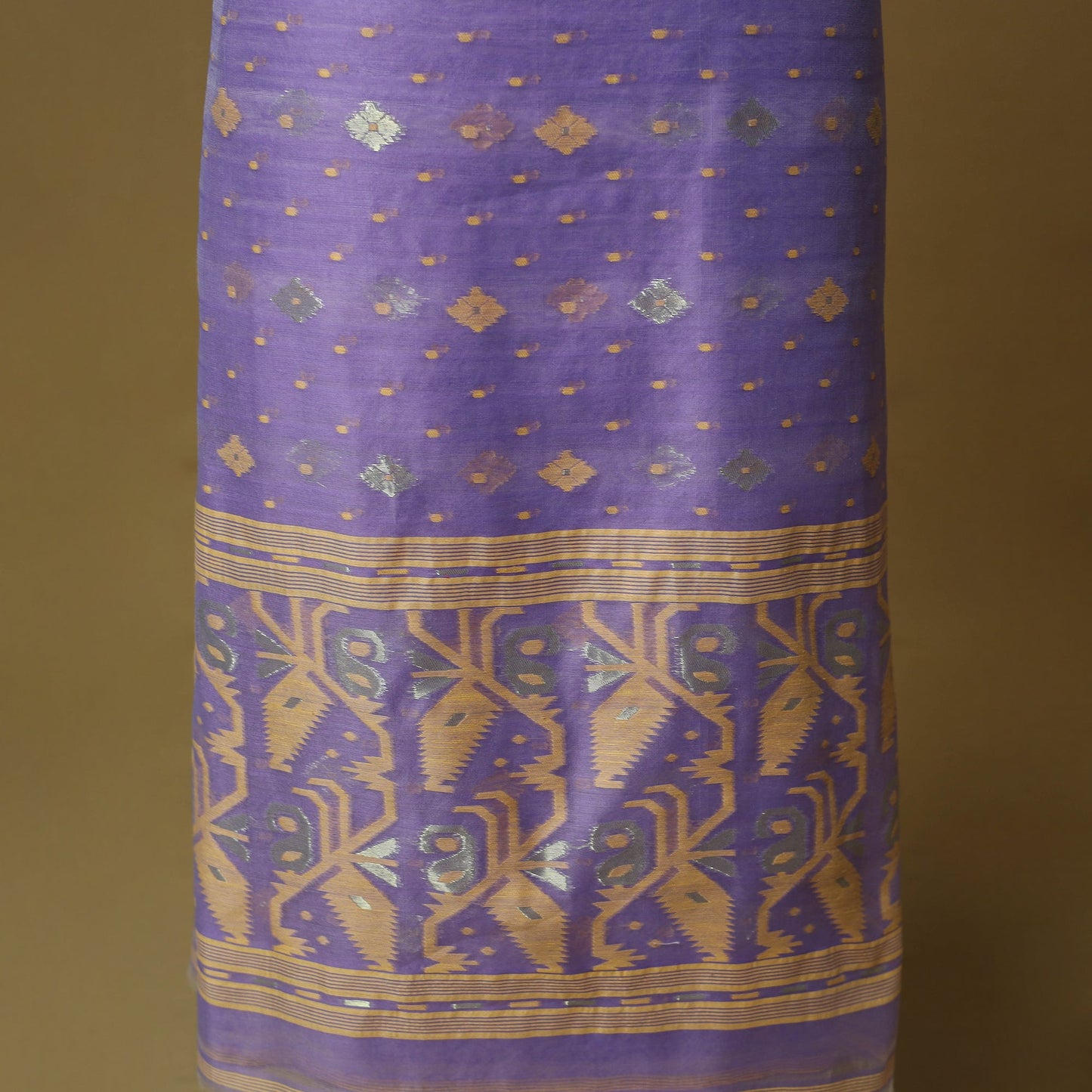 Handloom phulia jamdani silk cotton 2pc unstitched dress