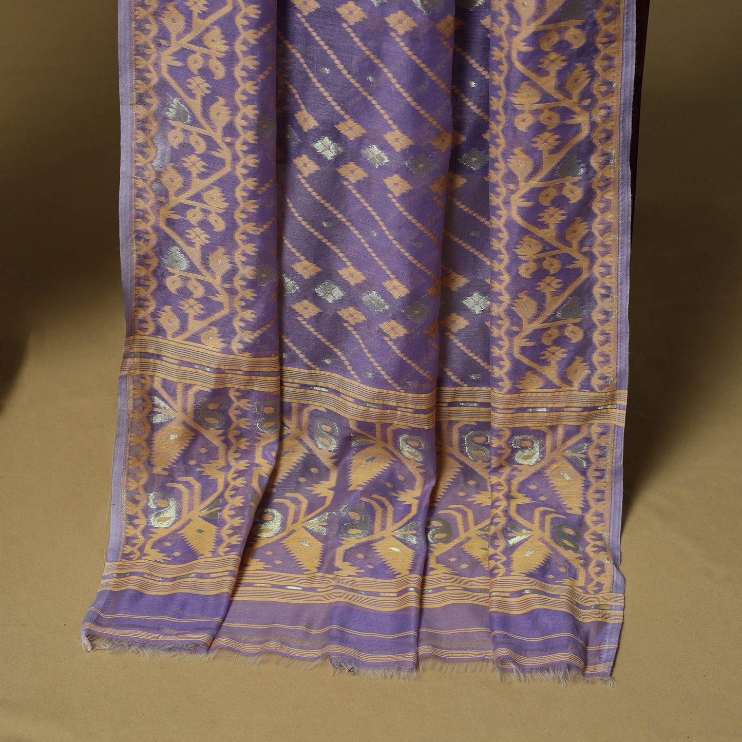 Handloom phulia jamdani silk cotton 2pc unstitched dress