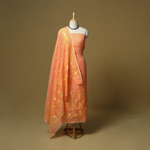 Handloom phulia jamdani silk cotton 2pc unstitched dress