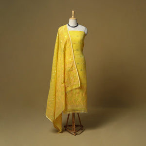 Handloom phulia jamdani silk cotton 2pc unstitched dress