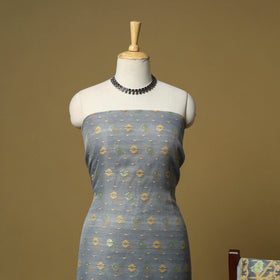 Handloom phulia jamdani silk cotton 2pc unstitched dress