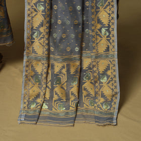 Handloom phulia jamdani silk cotton 2pc unstitched dress