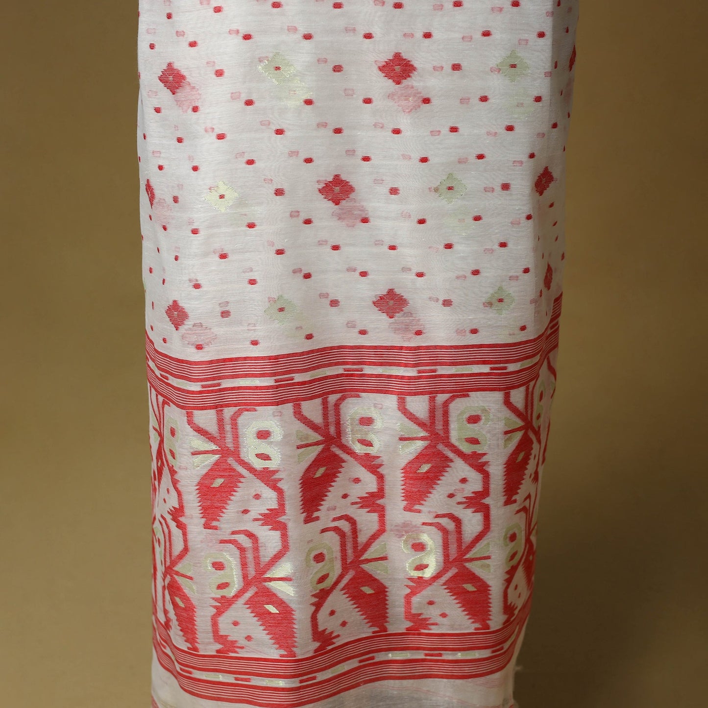 Handloom phulia jamdani silk cotton 2pc unstitched dress