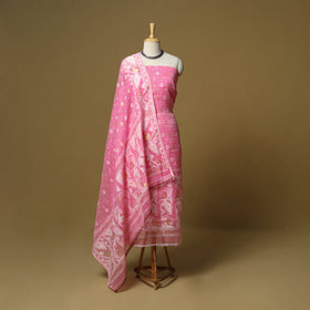 Handloom phulia jamdani silk cotton 2pc unstitched dress