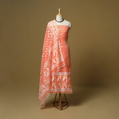 Handloom phulia jamdani silk cotton 2pc unstitched dress