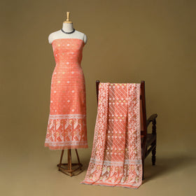 Handloom phulia jamdani silk cotton 2pc unstitched dress