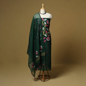 Handloom phulia jamdani silk cotton 2pc unstitched dress