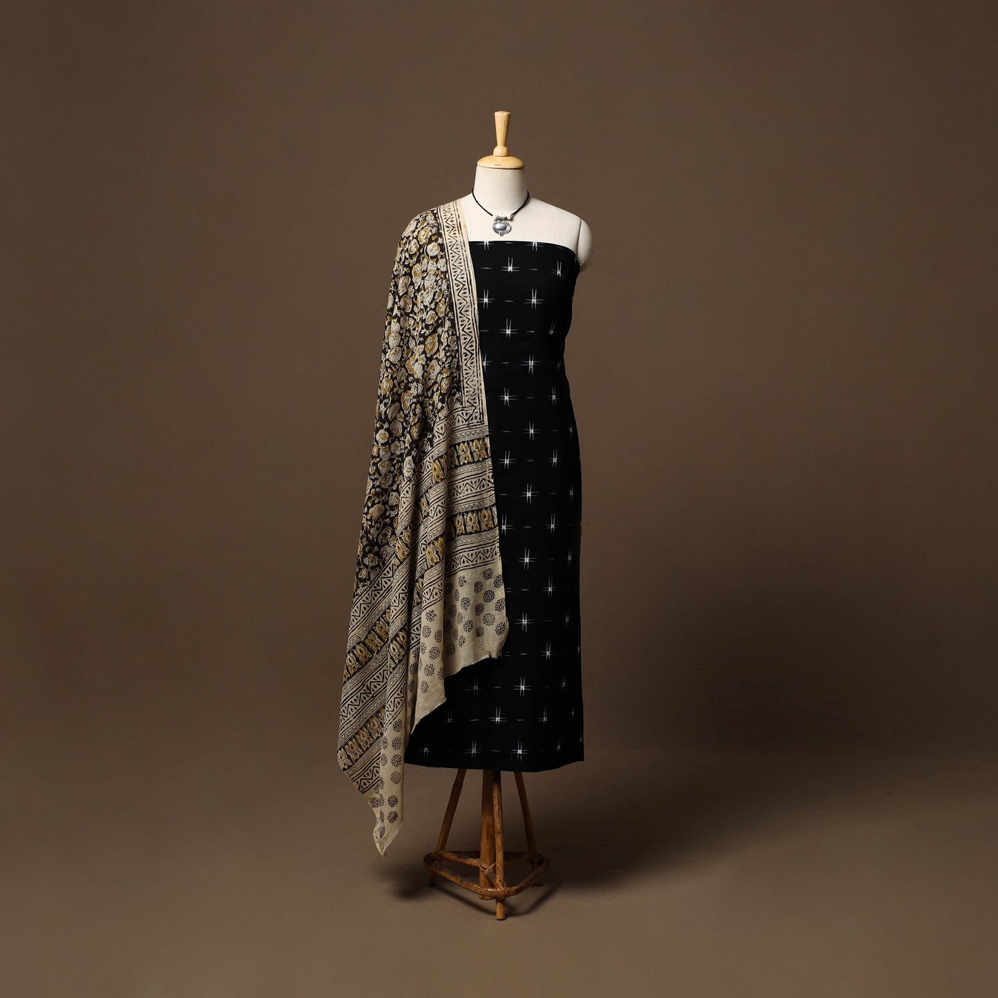 Handloom pochampally ikat cotton 2pc unstitched dress