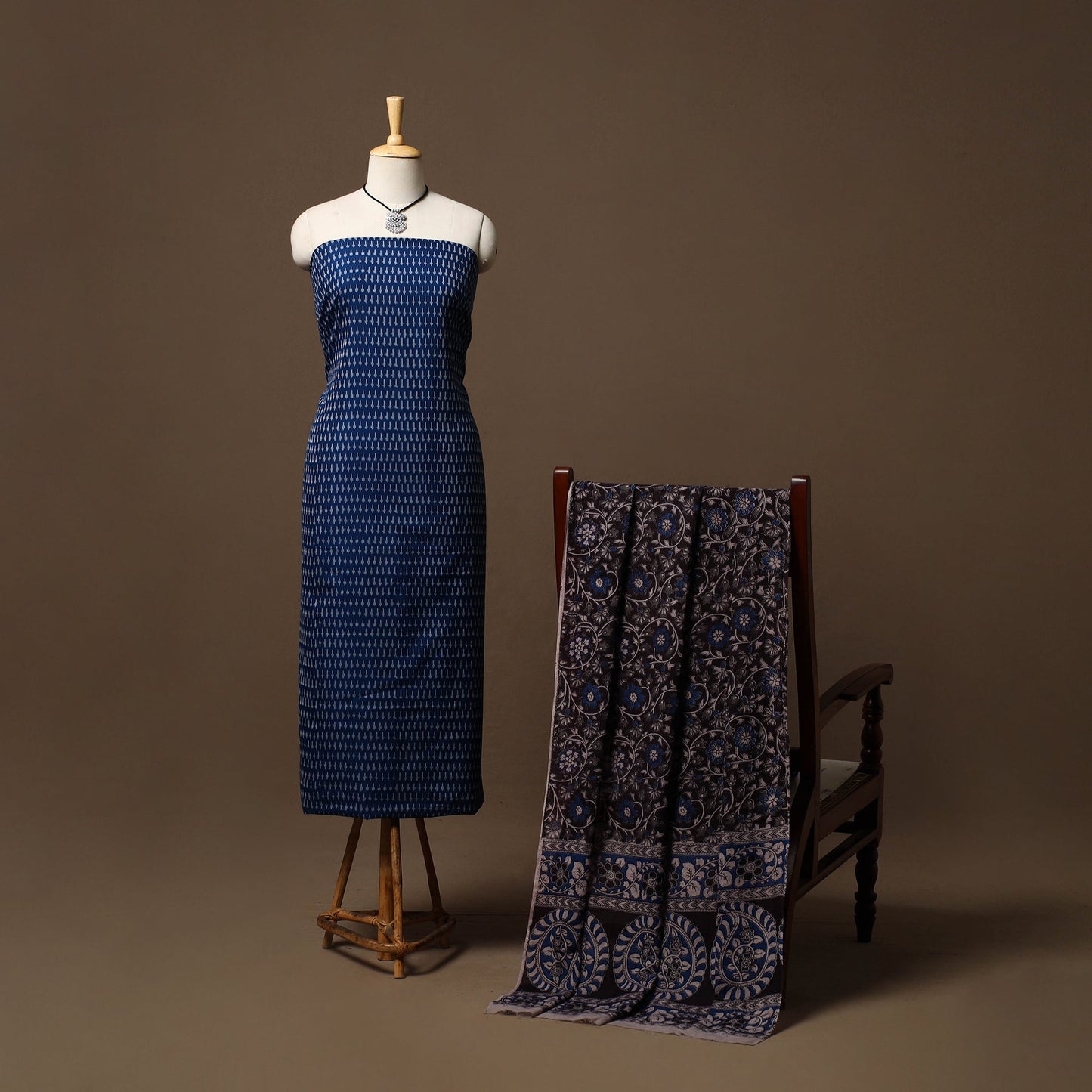 Handloom pochampally ikat cotton 2pc unstitched dress