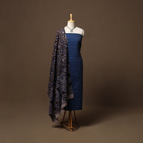 Handloom pochampally ikat cotton 2pc unstitched dress