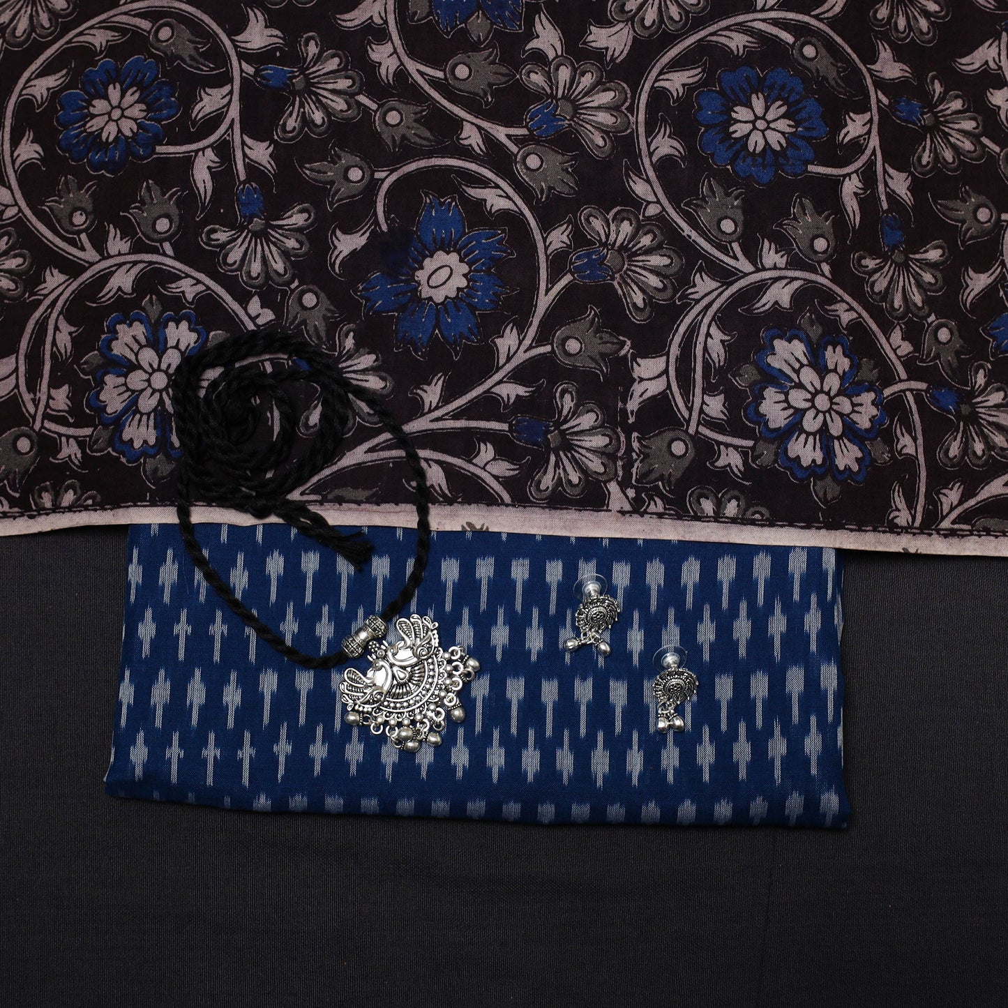 Handloom pochampally ikat cotton 2pc unstitched dress