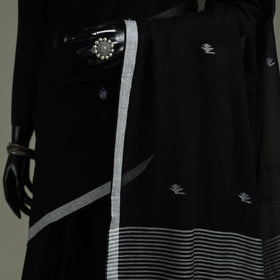 Handloom pure mul cotton phulia jamdani saree with tassels