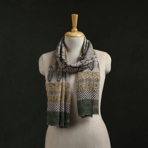 Handloom pure wool natural dyed hand block print bagru