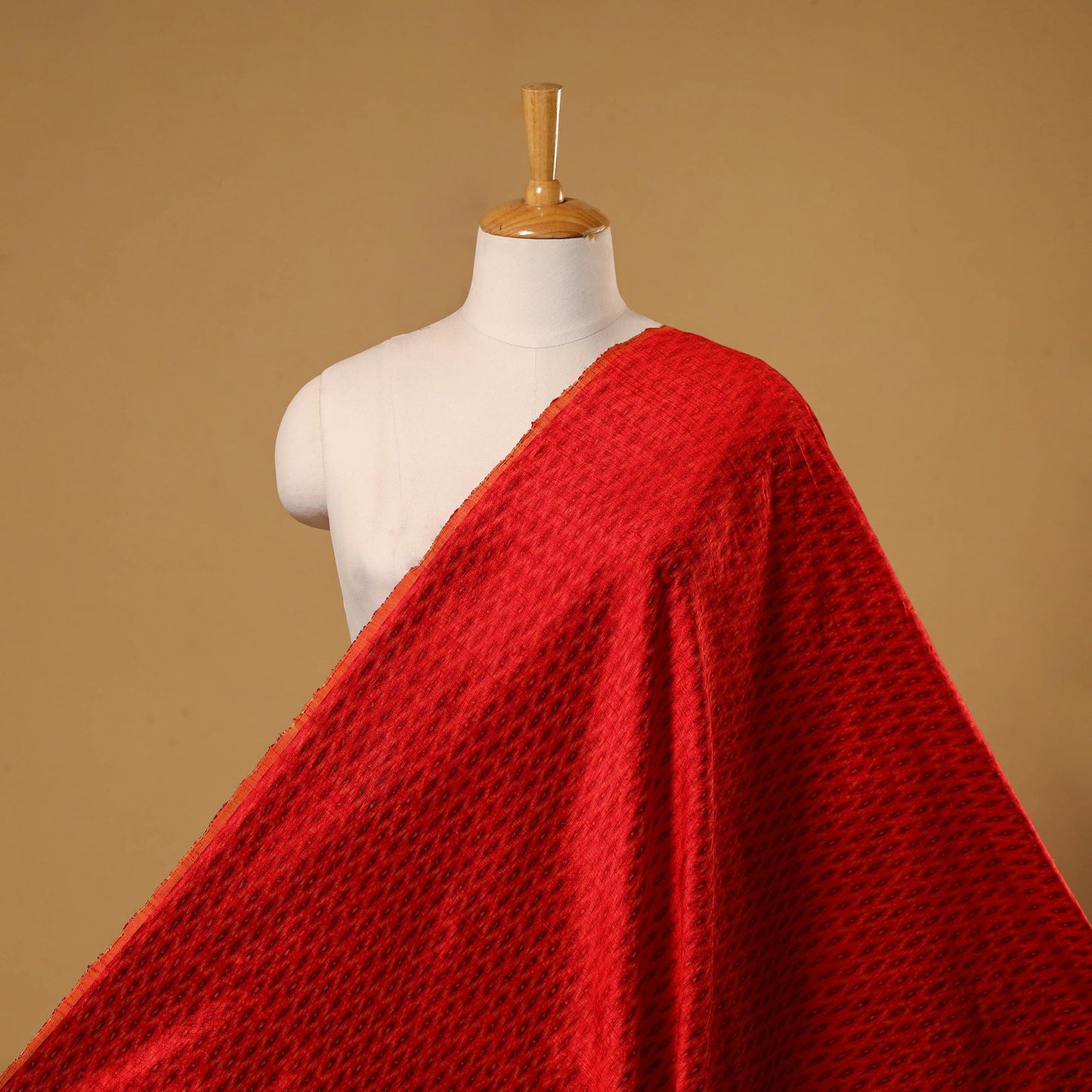 Handloom raw silk pochampally ikat fabric 02 - handcrafted