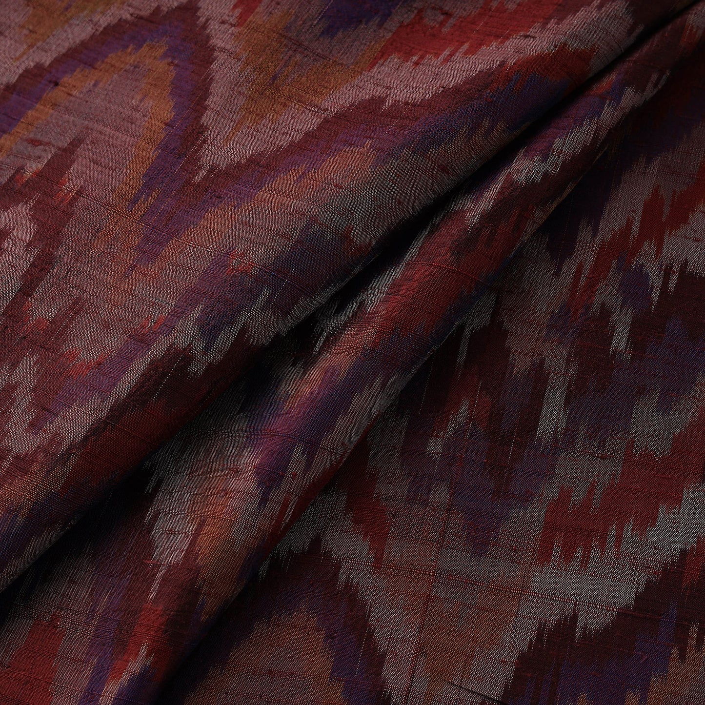 Handloom raw silk pochampally ikat fabric 04 - handcrafted