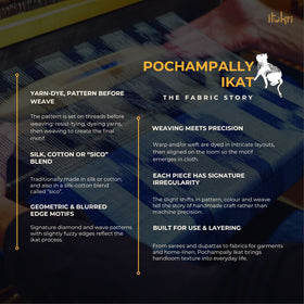 Handloom Raw Silk Pochampally Ikat Fabric 12