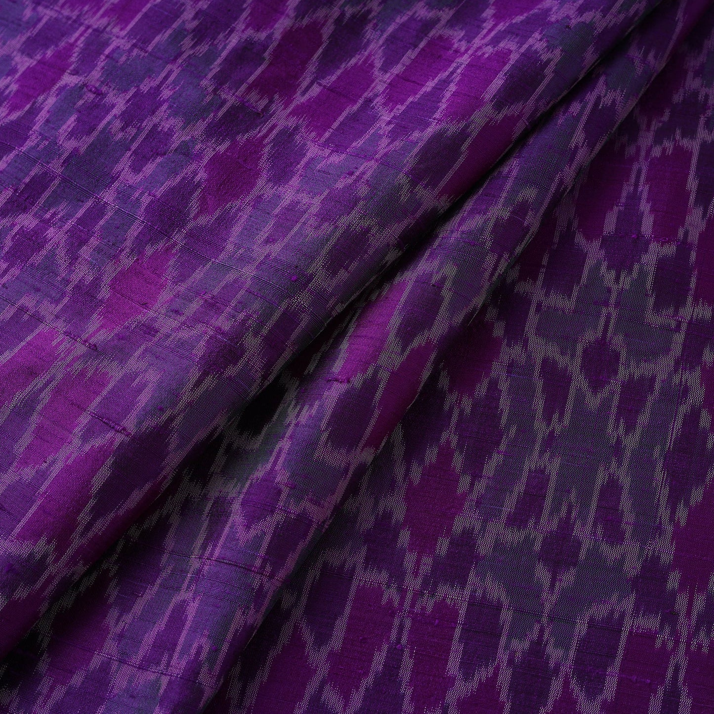 Handloom raw silk pochampally ikat fabric 09 - handcrafted