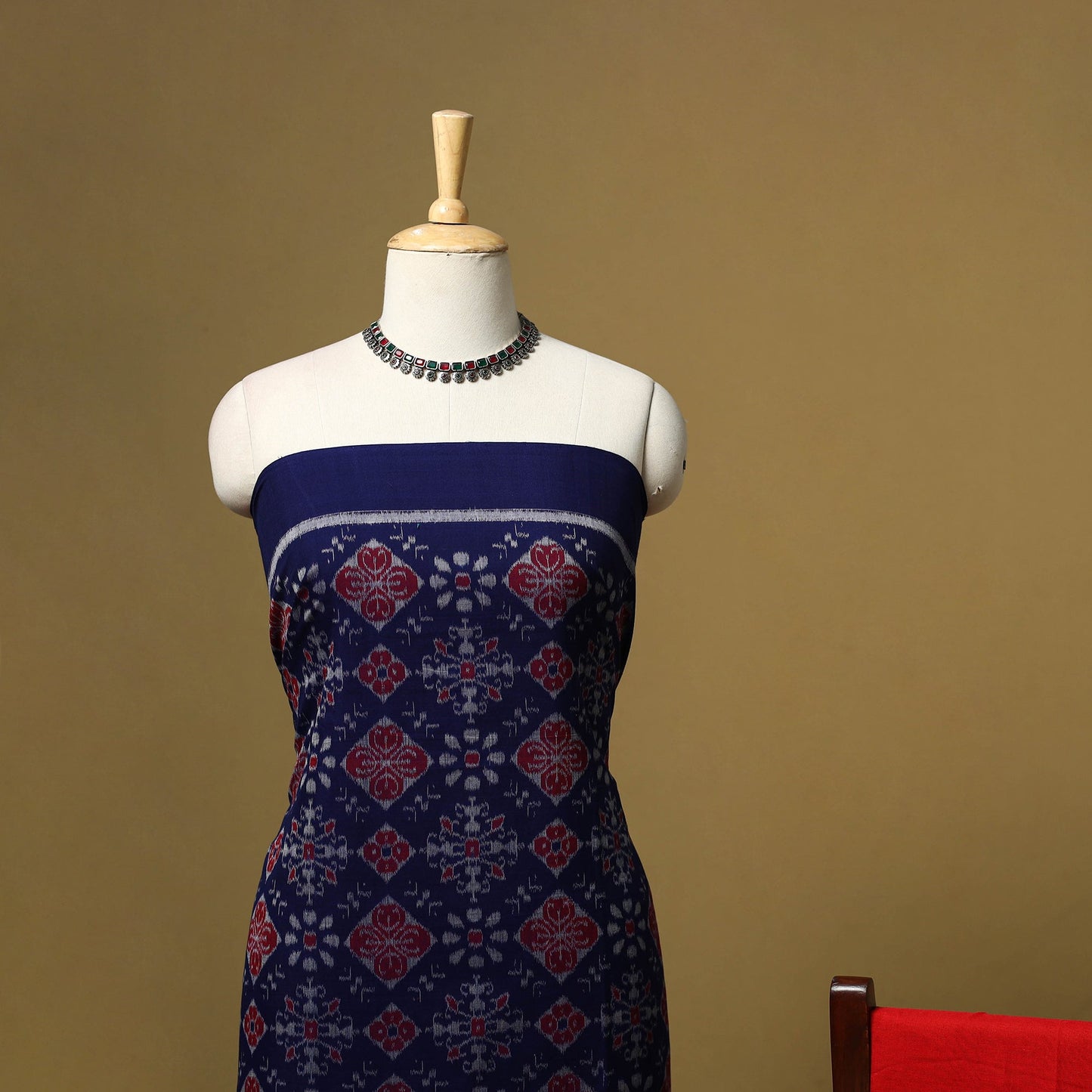 Handloom sambalpuri ikat cotton 3pc unstitched dress