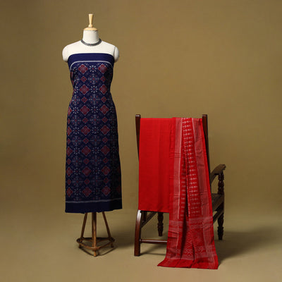 Handloom sambalpuri ikat cotton 3pc unstitched dress