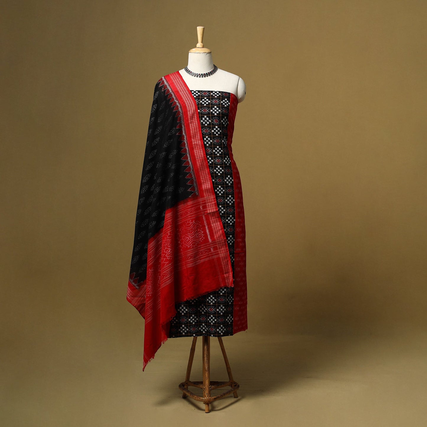 Handloom sambalpuri ikat cotton 3pc unstitched dress