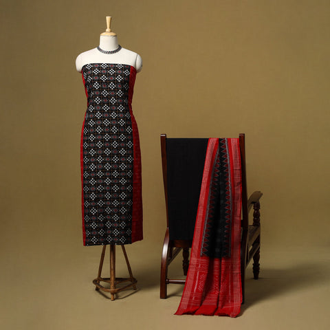 Handloom sambalpuri ikat cotton 3pc unstitched dress