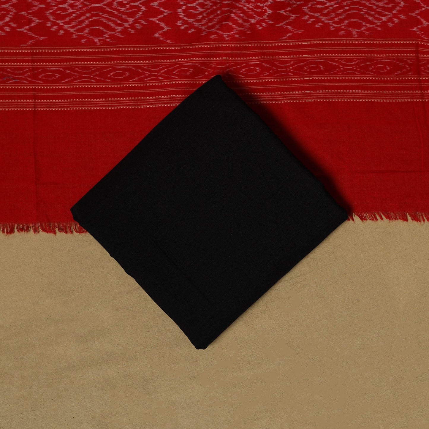 Handloom sambalpuri ikat cotton 3pc unstitched dress