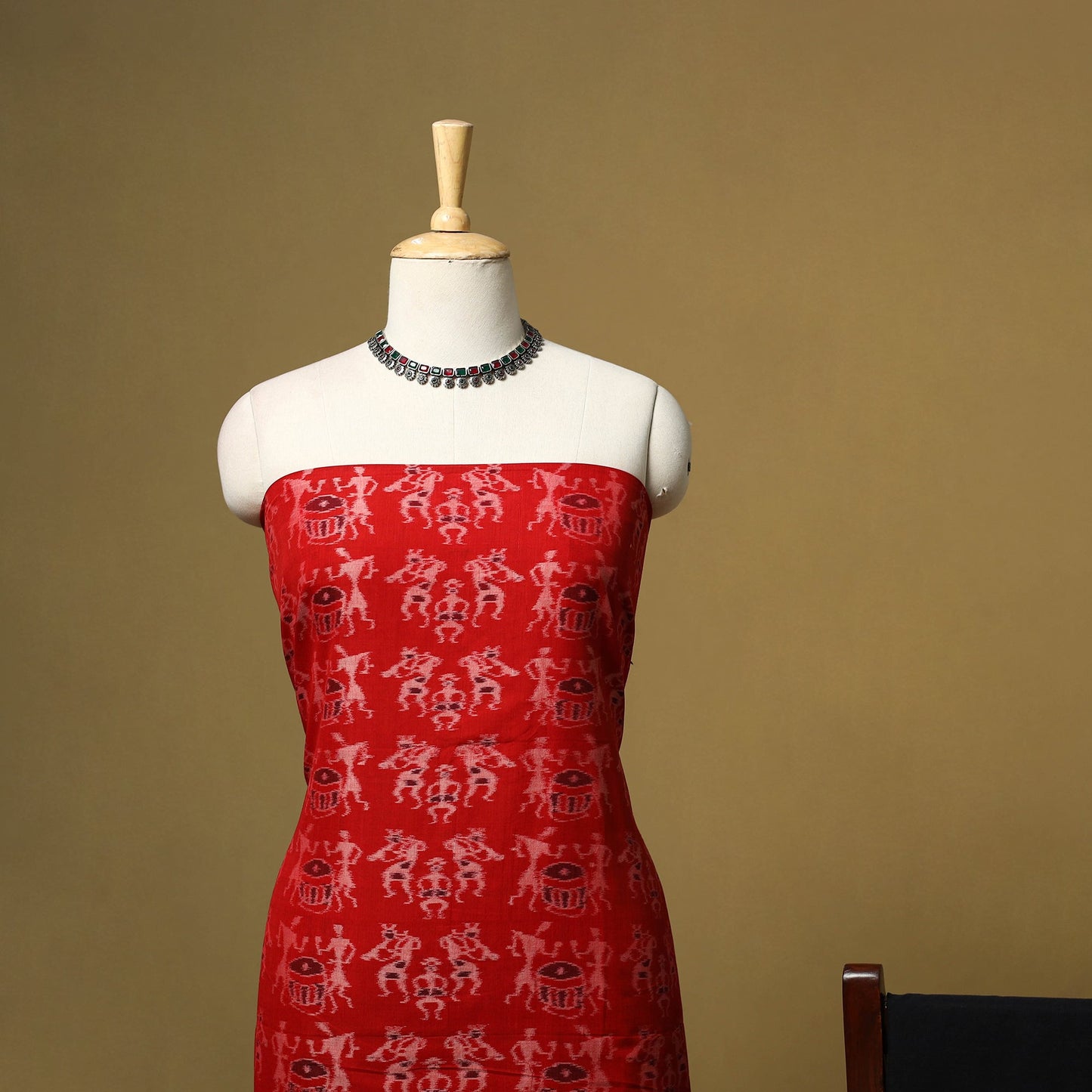 Handloom sambalpuri ikat cotton 3pc unstitched dress