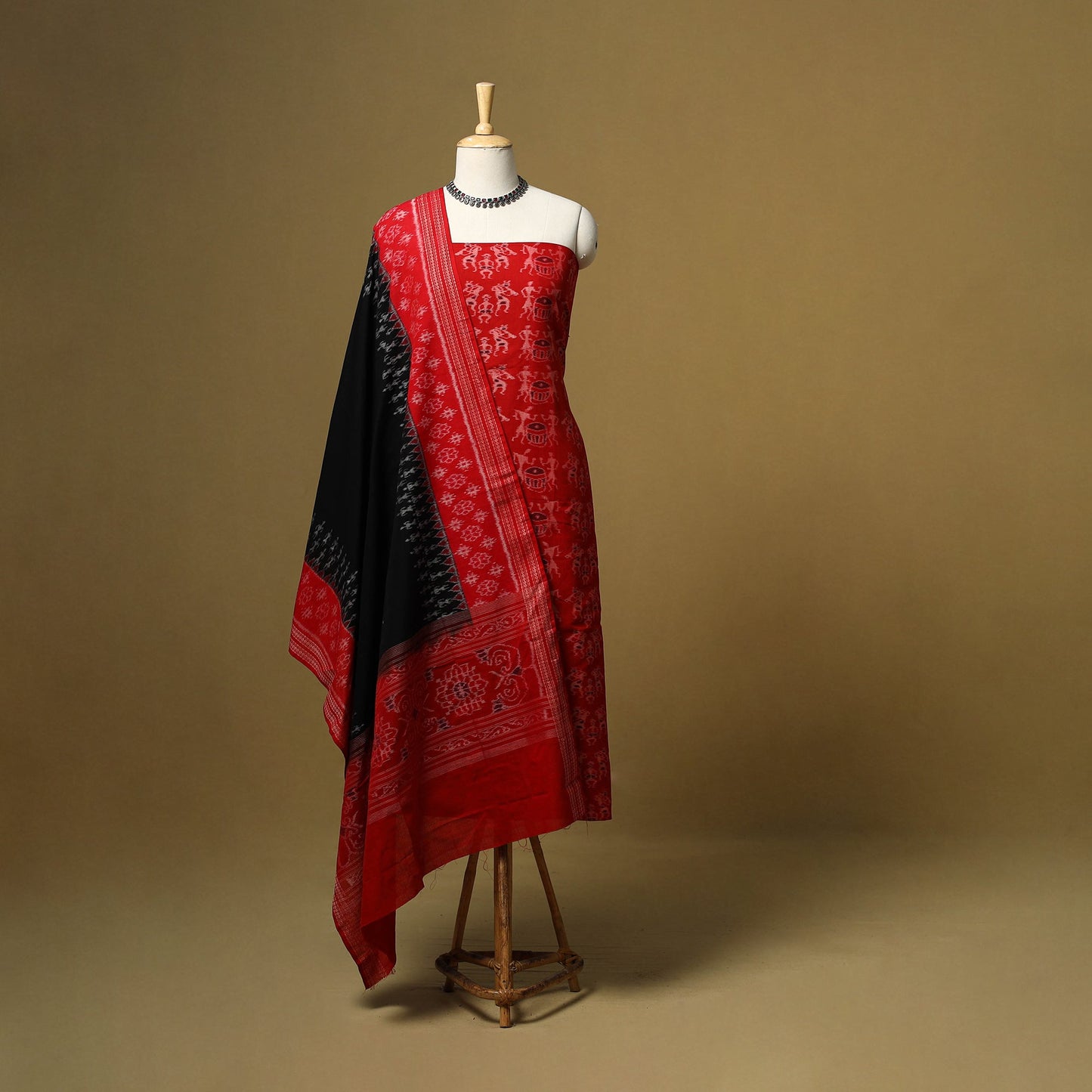 Handloom sambalpuri ikat cotton 3pc unstitched dress