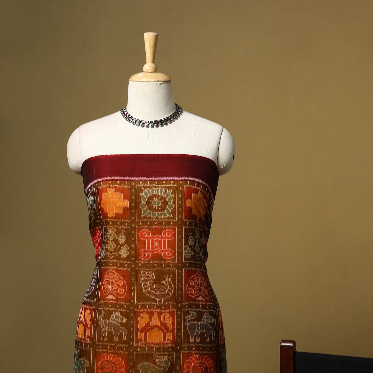 Handloom sambalpuri ikat cotton 3pc unstitched dress