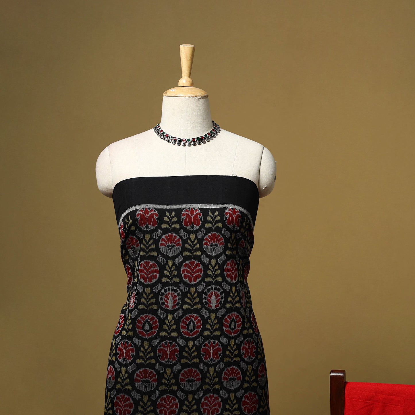 Handloom sambalpuri ikat cotton 3pc unstitched dress