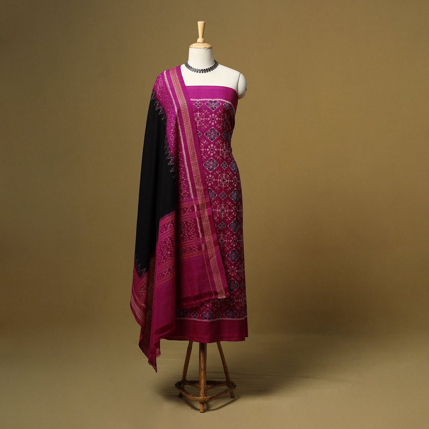 Handloom sambalpuri ikat cotton 3pc unstitched dress