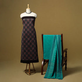 Handloom sambalpuri ikat cotton 3pc unstitched dress