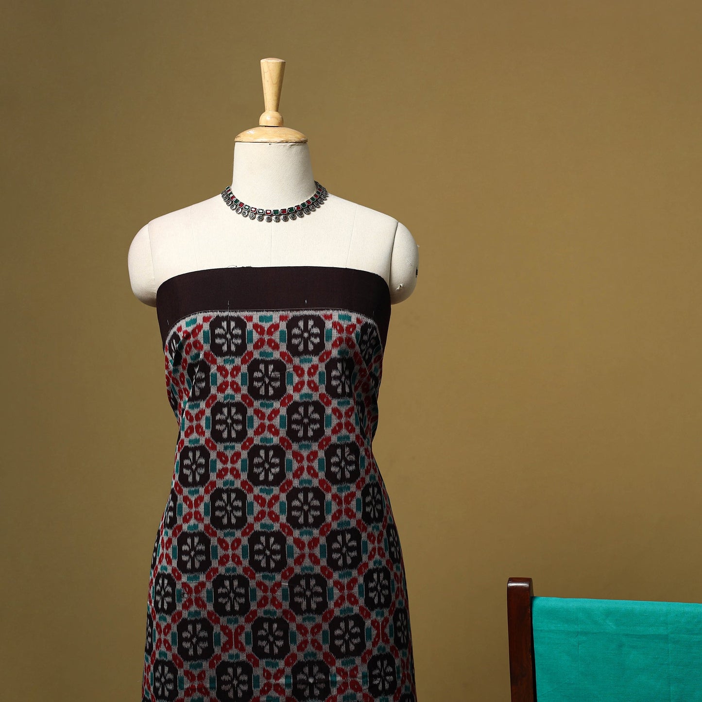 Handloom sambalpuri ikat cotton 3pc unstitched dress