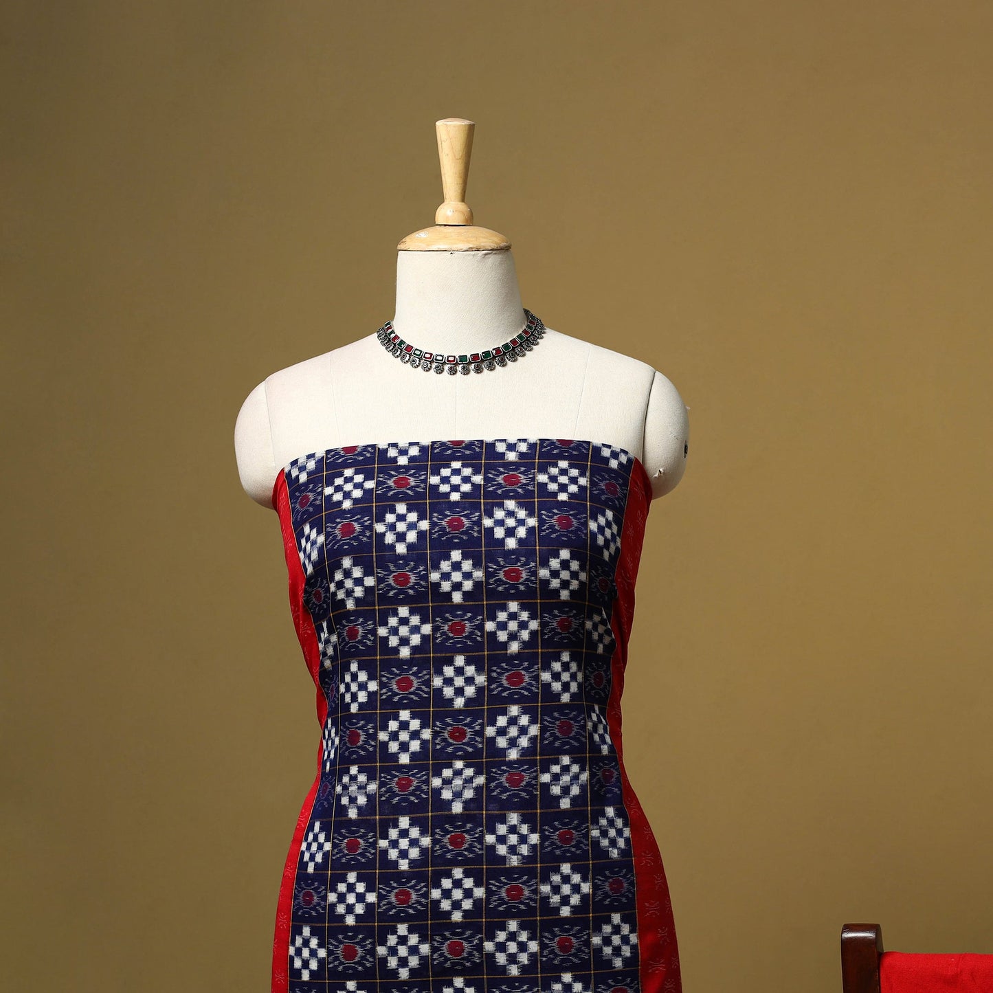 Handloom sambalpuri ikat cotton 3pc unstitched dress